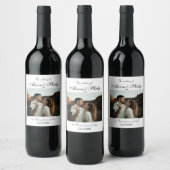 Étiquette Pour Bouteilles De Vin Mariage Modèle photo de typographie élégant (Bouteilles)