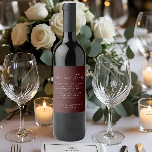 Étiquette Pour Bouteilles De Vin Mariage Moderne Bourgogne