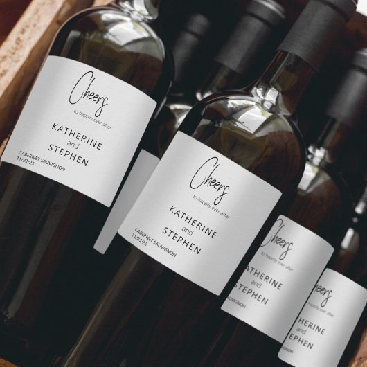 Étiquette Pour Bouteilles De Vin Mariage moderne élégant