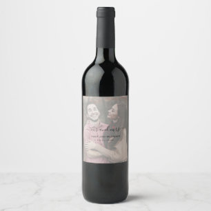 Étiquette Pour Bouteilles De Vin Mariage Moderne Photo Simple Élégant