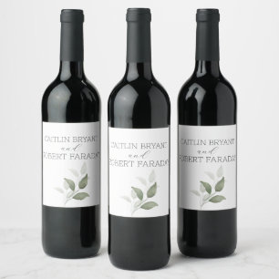 Étiquette Pour Bouteilles De Vin Mariage moderne verdure