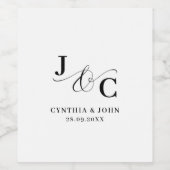 Étiquette Pour Bouteilles De Vin Mariage Monogramme Esperluette (Étiquettes simples)