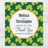 Étiquette Pour Bouteilles De Vin Mariage Motif de Clover vert mignon (Étiquettes simples)