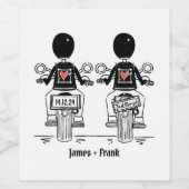 Étiquette Pour Bouteilles De Vin Mariage motocyclette Grooms (Étiquettes simples)