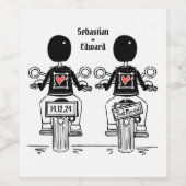 Étiquette Pour Bouteilles De Vin Mariage motocyclette Grooms (Étiquettes simples)