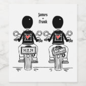 Étiquette Pour Bouteilles De Vin Mariage motocyclette Grooms (Étiquettes simples)
