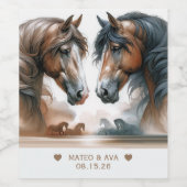 Étiquette Pour Bouteilles De Vin Mariage naturel des chevaux spéciaux (Étiquettes simples)