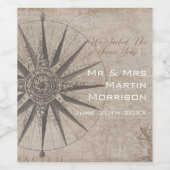 Étiquette Pour Bouteilles De Vin Mariage nautique (Étiquettes simples)