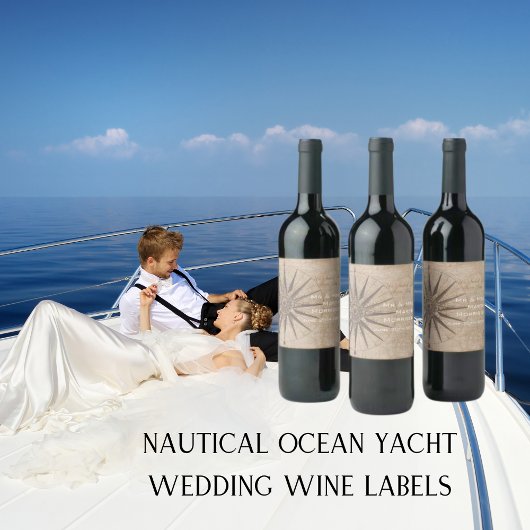 Étiquette Pour Bouteilles De Vin Mariage nautique