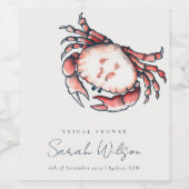 Étiquette Pour Bouteilles De Vin Mariage naval sous-marin crabe de la marine rouge (Étiquettes simples)