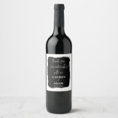 Étiquette Pour Bouteilles De Vin Mariage noir et blanc moderne (Devant)