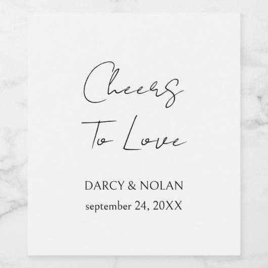 Étiquette Pour Bouteilles De Vin Mariage noir et blanc simple (Étiquettes simples)