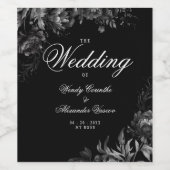 Étiquette Pour Bouteilles De Vin Mariage noir gothique classique (Étiquettes simples)