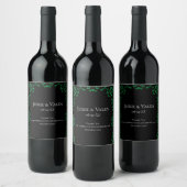 Étiquette Pour Bouteilles De Vin Mariage noir vert (Bouteilles)