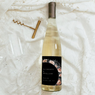 Étiquette Pour Bouteilles De Vin Mariage noir Vintage gothique