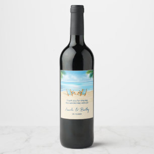 Étiquette Pour Bouteilles De Vin Mariage Ocean Beach Chaises