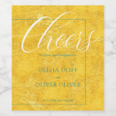 Étiquette Pour Bouteilles De Vin Mariage or jaune (Étiquettes simples)