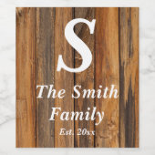 Étiquette Pour Bouteilles De Vin Mariage personnalisé Favoriser Monogramme Nom (Étiquettes simples)