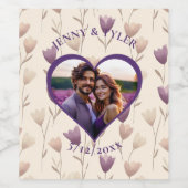 Étiquette Pour Bouteilles De Vin Mariage personnalisé | Modèle photo (Étiquettes simples)