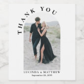 Étiquette Pour Bouteilles De Vin Mariage photo Arch moderne Merci (Étiquettes simples)