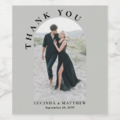 Étiquette Pour Bouteilles De Vin Mariage photo Arch moderne Merci (Étiquettes simples)