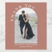 Étiquette Pour Bouteilles De Vin Mariage photo Arch moderne Merci (Étiquettes simples)