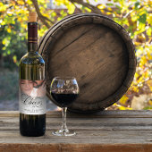 Étiquette Pour Bouteilles De Vin Mariage Photo Calligraphie Script Cheers Classique