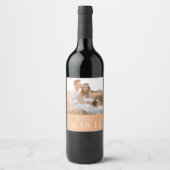 Étiquette Pour Bouteilles De Vin Mariage photo couple moderne (Devant)