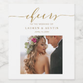 Étiquette Pour Bouteilles De Vin Mariage photo Elegant Gold Script (Étiquettes simples)