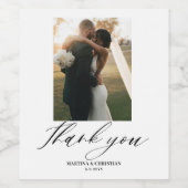 Étiquette Pour Bouteilles De Vin Mariage photo Merci (Étiquettes simples)