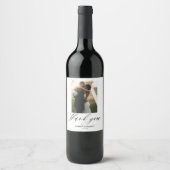 Étiquette Pour Bouteilles De Vin Mariage photo Merci (Devant)