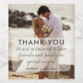 Étiquette Pour Bouteilles De Vin Mariage Photo Merci Favor (Étiquettes simples)