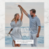 Étiquette Pour Bouteilles De Vin Mariage Photo Merci Favor (Étiquettes simples)