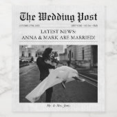 Étiquette Pour Bouteilles De Vin Mariage photo unique du journal (Étiquettes simples)