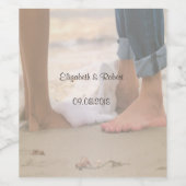 Étiquette Pour Bouteilles De Vin Mariage plage, Pieds (Étiquettes simples)