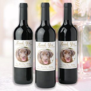 Étiquette Pour Bouteilles De Vin Mariage pour animaux de compagnie Merci personnali