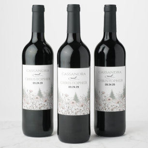 Étiquette Pour Bouteilles De Vin Mariage Prairie de la Forêt