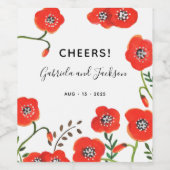 Étiquette Pour Bouteilles De Vin Mariage Red Poppy (Étiquettes simples)