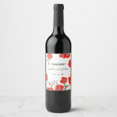 Étiquette Pour Bouteilles De Vin Mariage Red Poppy (Devant)
