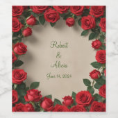 Étiquette Pour Bouteilles De Vin Mariage Red Rose (Étiquettes simples)