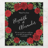 Étiquette Pour Bouteilles De Vin Mariage Red Rose (Étiquettes simples)