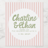 Étiquette Pour Bouteilles De Vin Mariage rétro de l'écriture manuscrite Pastel (Étiquettes simples)