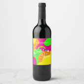 Étiquette Pour Bouteilles De Vin Mariage rétro funky (Devant)