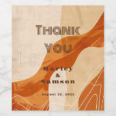 Étiquette Pour Bouteilles De Vin Mariage rétro orange brûlé (Étiquettes simples)