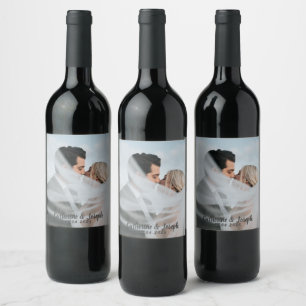 Étiquette Pour Bouteilles De Vin Mariage romantique de la mariée et du marié