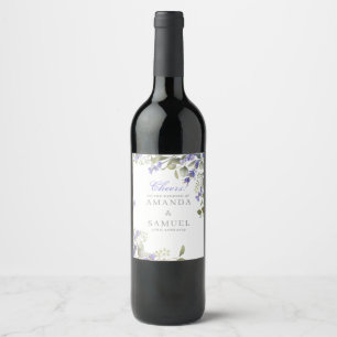 Étiquette Pour Bouteilles De Vin Mariage romantique eucalyptus et lavande