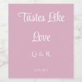 Étiquette Pour Bouteilles De Vin Mariage rose Et Blanc "Les Goûts Comme L'Amour" (Étiquettes simples)
