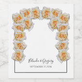 Étiquette Pour Bouteilles De Vin Mariage Rose orange (Étiquettes simples)