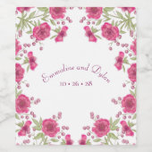 Étiquette Pour Bouteilles De Vin Mariage Rose Rose Clair (Étiquettes simples)
