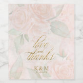 Étiquette Pour Bouteilles De Vin Mariage Rose souple ID828 (Étiquettes simples)